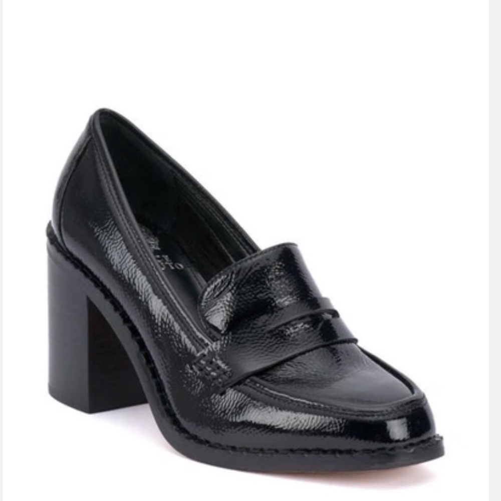 Vince Camuto Black Patent Leather Loafers